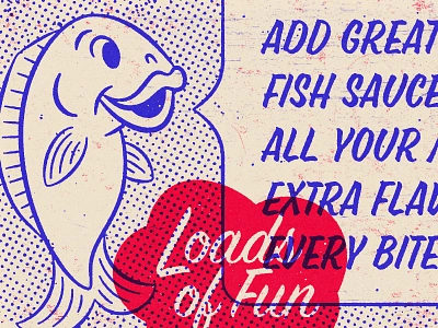 🐟 Fish Sauce 1940s 40s branding character character design comic design distressed fish illustration retro texture vintage