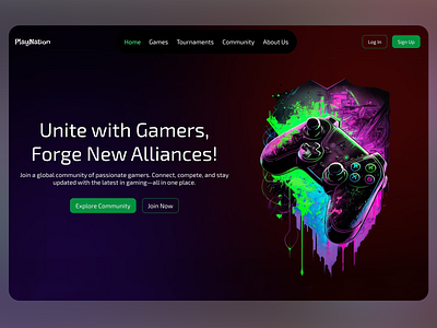 PlayNation - Online Games Website Design creative design game game design game platform game web game website gamers games gaming website online game online gaming online platform online platform design ui ux web web design website website design