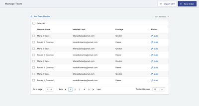 Table UI Web App dashboard table ui ux webapp