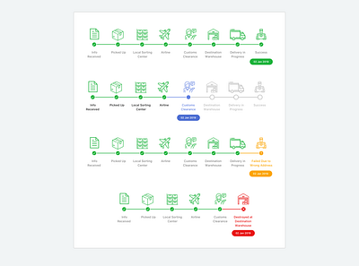 Tracking status and Icons branding graphic design icon logistic tracking ui ux website