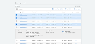 Multiple row checked in table checkbox checked row table ui ux website