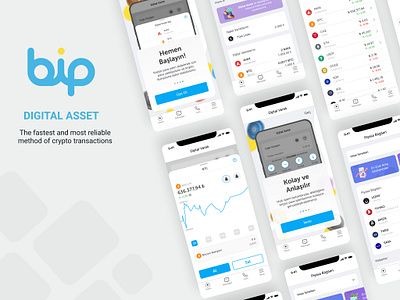 Connect, Chat, Invest: Your All-in-One Crypto Messenger BiP app balance bitcoin coin crypto currency design finance home invest mobile ui ux