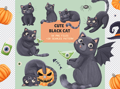 Cute Cat Illustrations for Stickers design illustration social media stickers ui