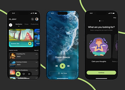 Meditation Wellness Mobile App Healthcare figma healthcare meditation mobile app wellness