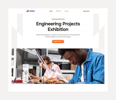 EPEX - Hero Section design exhibition figma herosection landingpage ui webdesign