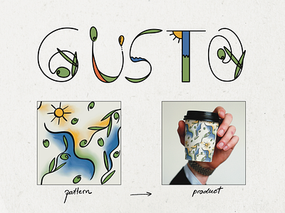 Logo and Pattern Desing for Gusto branding design graphic designer logo pattern patterndesign