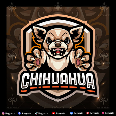 CHIHUAHUA DOG MASCOT ESPORT LOGO DESIGN animal artwork badge branding character chihuahua design dog drawing esport illustration logo mascot pet tshirt vector