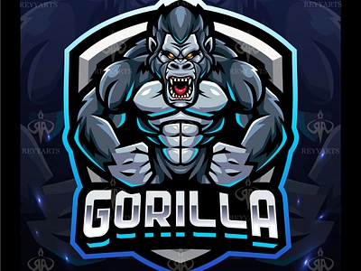 GORILLA MASCOT ESPORT LOGO DESIGN animal art artwork badge bigfoot branding character design drawing esport gorilla illustration kong logo mascot print sport vector wildlife yeti