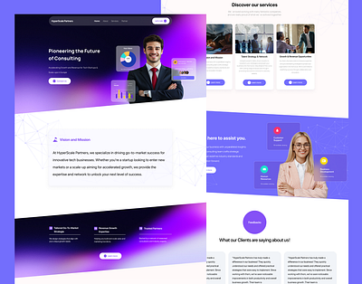 Consulting Landing page branding design figma landing page redesign ui ux webflow webflow website website