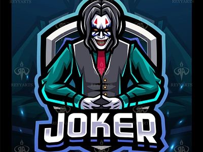 JOKER CLOWN MASCOT ESPORT LOGO DESIGN artwork brand branding character clown design drawing esport illustration joker logo magician mascot people sinister tshirt vector