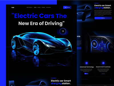 Electric Car Design auto automobile car car app car design car landing page car mobile car repair website car sharing car shop car website car car website design drive electric car electric vehicles sports car sports car car ride vehicle