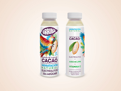 Cacao water desing arriba branding cacao coconut design drink eco energy drink graphic design identity illustration jungle logo logotype milk natural non alcoholic parrot vitamin c water