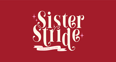 Sister Stride running club logo branding feminine graphic design logo running club