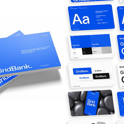 GridBank: Crafting a Strong Brand Identity with a Comprehensive branding graphic design illustration logo typography