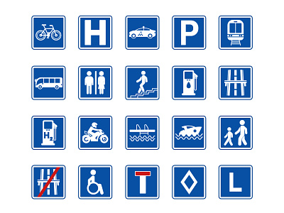 Blue Road Signs metro