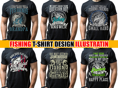 Fishing T-shirt Design Collection branding design fishing graphic design illustration t shirt design tee tee design vector