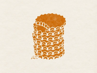 Illustration: ginger cookie stack brown colorful cookie cookies fun ginger ginger cookie illustration inky linocut simple