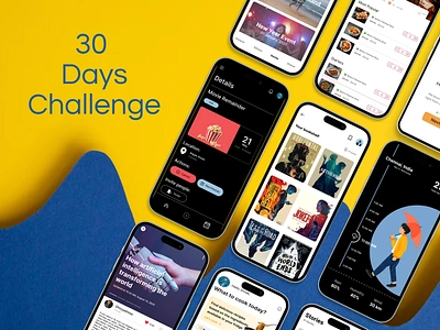 30 Days UI Challenges challenges figma graphic design mobile app recreation screens trending ui ux