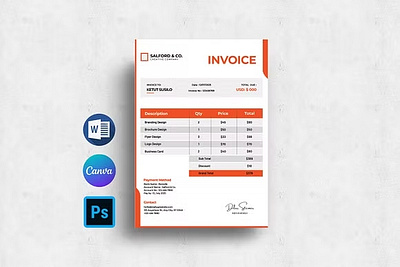 Invoice Template admin billing invoice business invoice canva clean company corporate creative invoice invoice design invoice form invoice minimal invoice template minimal ms word order form order invoice photoshop templatet product invoice receipt form