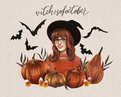 Witches of October profile picture art character design digital art illustration procreate