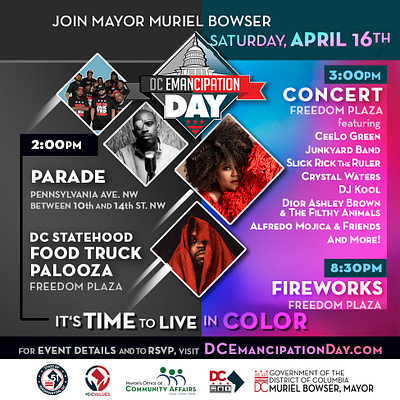 Design for the Mayor's DC Emancipation Day Parade and Concert branding design graphic design illustration logo