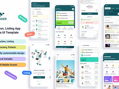 Winder –Listing Auction Trade Fintech App UI Template cash freebies live reward uikit