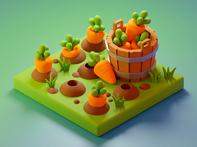 Carrots harvest-3d visual 3d 3d abstract 3d animated food 3d art 3d artwork 3d basket 3d carrots 3d design 3d farm 3d food 3d garden 3d harvested carrots 3d illustration 3d organic produce 3d vegetables 3d visual farming game scene low poly 3d design micro living nature inspired 3d design