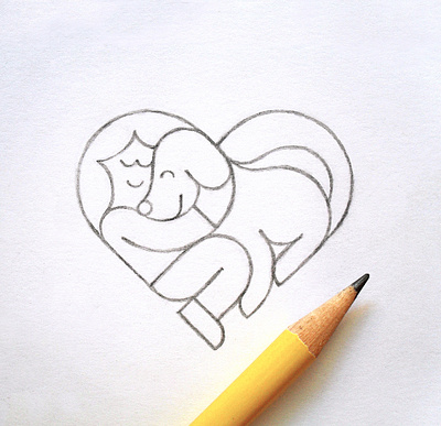 Friends design draw drawing friends heart icon illustration lineart logo love pencil pets sketch