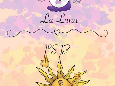 La Luna y El Sol digital art drawing illustration