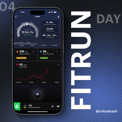 Running Tracker App ui FITRUN (Concept Design ) app concept design figma fitness tracker ui