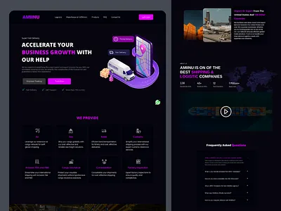 Transforming Logistics with User-Centric UI Design adobe xd ahetesan azim dribbble best shot figma fiverr homepage landing landing page logistics ui ui design ux design website design website redesign wireframe design