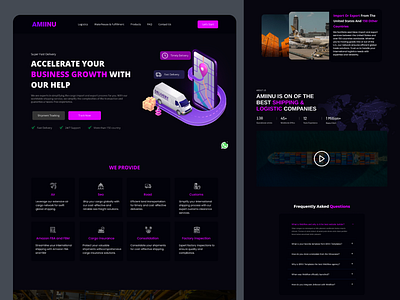 Transforming Logistics with User-Centric UI Design adobe xd ahetesan azim design dribbble best shot dribble figma fiverr homepage landing landing page ui ui design ux design website design website redesign wireframe design