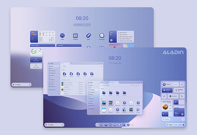 Aladin OS - Linux Gnome based Desktop Environment android applets apps de desktop gnome kde linux operating system os widgets