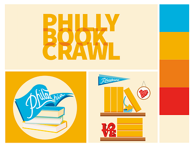 Philly Book Crawl Branding branding graphic design illustration logo logo design merch design vector visual identity