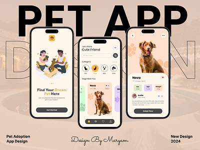 Pet Adoption App UI Design adopt a pet adoptapet animallovers dog and cat adoption find pets near you furryfriends pet adoption pet lovers pet shelters petcommunity rescue pets savealife secondchances ui uiux user interface