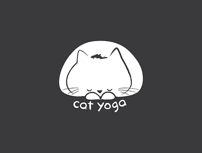 Cat yoga cartoon cute delightful illustration minimal monotone poses sleeping cat