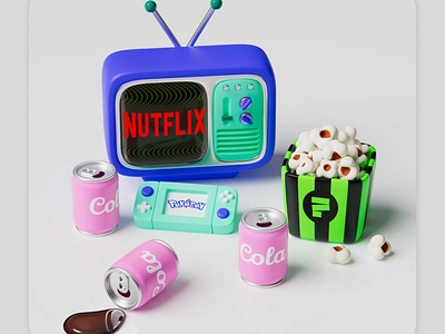 Free 3d Pack 3d 3d candy 3ddesign 3dfree 3dpack animation christmas coca cola can free gaming console graphic design motion graphics new year old tv popcorn portable game