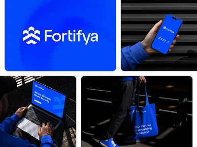 Fortifya Visual Identity Design abstract logo ai arrow brand identity branding firewall logo fort guard icon logo logo design logo designer modern logo protection saas secure shield smart solutions visual identity