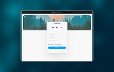 Panoramica Photography Sign Up Page login login or sign up page photo photograph photography sign up