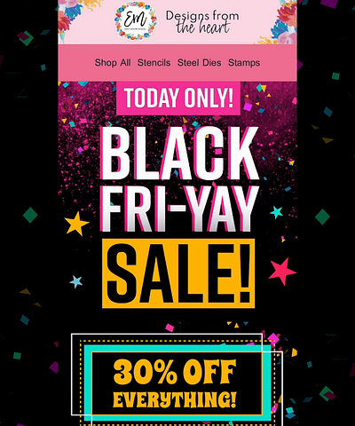 Black Friday Promotional Email - Emily Moore Designs branding design graphic design layout design ui