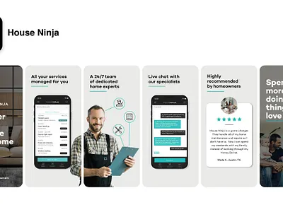 House Ninja brand design branding design logo design mobile design splashscreen