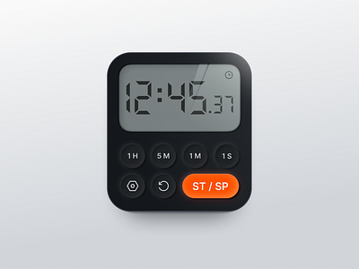 Kitchen timer realism skeuomorphism timer ui