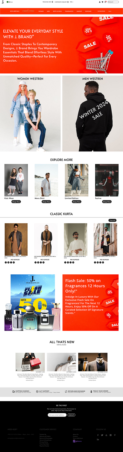 J. Clothes brand sale landing page animation branding design graphic design ui