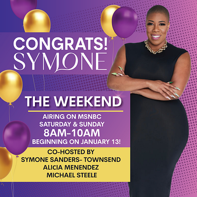 Graphic Celebrating Symone Townsend's New Show on MSNBC branding design graphic design