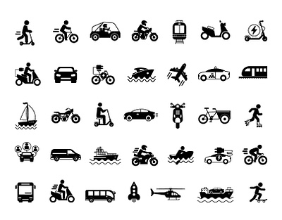 Transport Icons moped