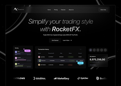 RocketFX | Prop firm | Crypto | Trading | Framer. ai crypto crypto prop firm figma forex forex prop firm framer minamalistic propfirm sleek trading ui