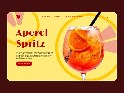 The concept of the first page of the Cocktail library website app branding design graphic design illustration logo typography ui ux vector