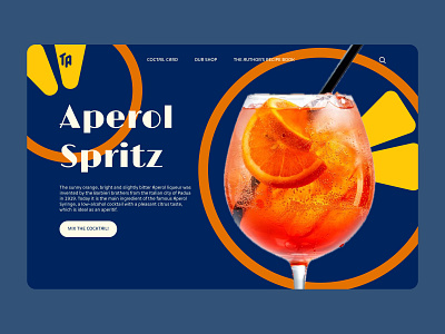 The concept of the first page of the Cocktail library website app branding design graphic design illustration logo typography ui ux vector