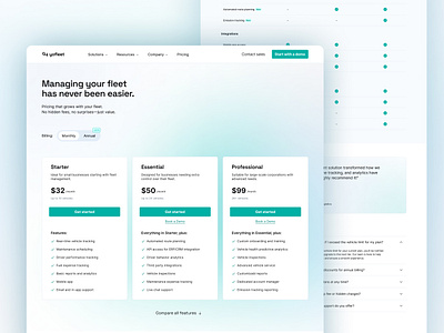 SaaS Pricing Page - yofleet fleet fleet management pricing card saas saas pricing page ux design