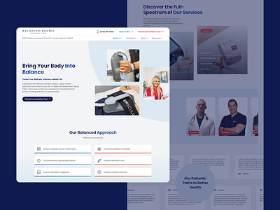 Balanced Bodies - Web Design aesthetics blue branding clinic desktop health healthcare home page medical mobile modern round ui user experience ux ux ui web web design website design wellness